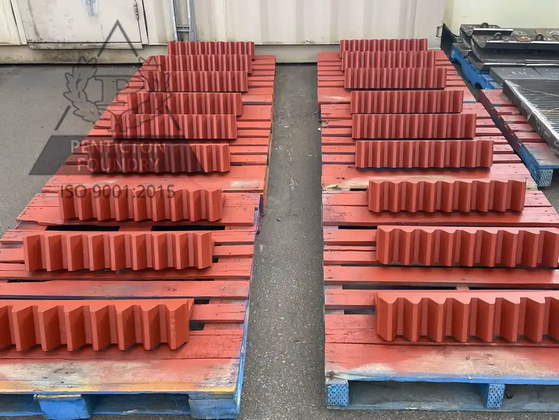 Austempered ductile iron gear segments for the railway industry. Austempered ductile iron gear segments for the railway industry.